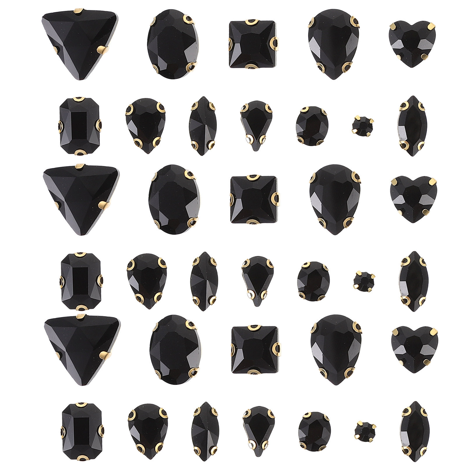Sew On Rhinestone - 130Pcs Glitter Glass Rhinestones Sew on
