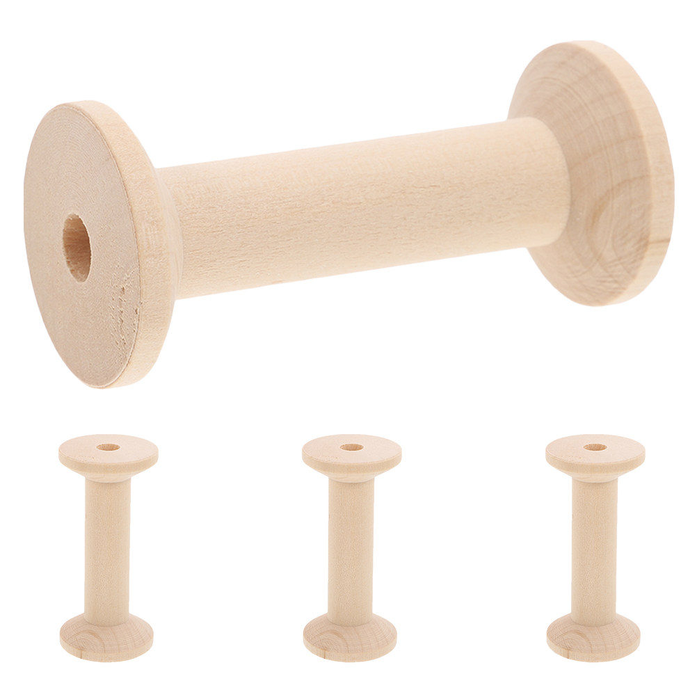 4Pcs Wooden Thread Spools Set  - Embroidery Craft reseña y precio