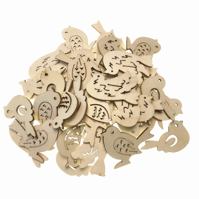 50pcs Wooden Bird Pattern DIY  - Embellishments For Scrapbooking reseña y precio