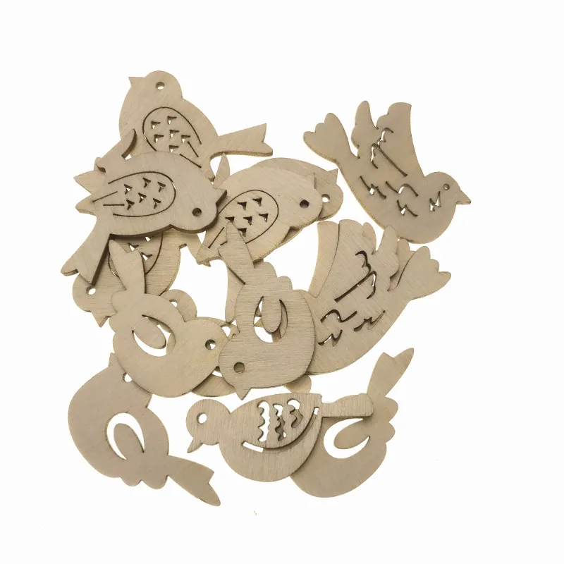 50pcs Wooden Bird Pattern DIY  - Embellishments For Scrapbooking reseña y precio