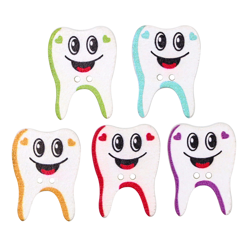 50/100pcs Wooden Button Tooth  - Embellishments For Scrapbooking reseña y precio