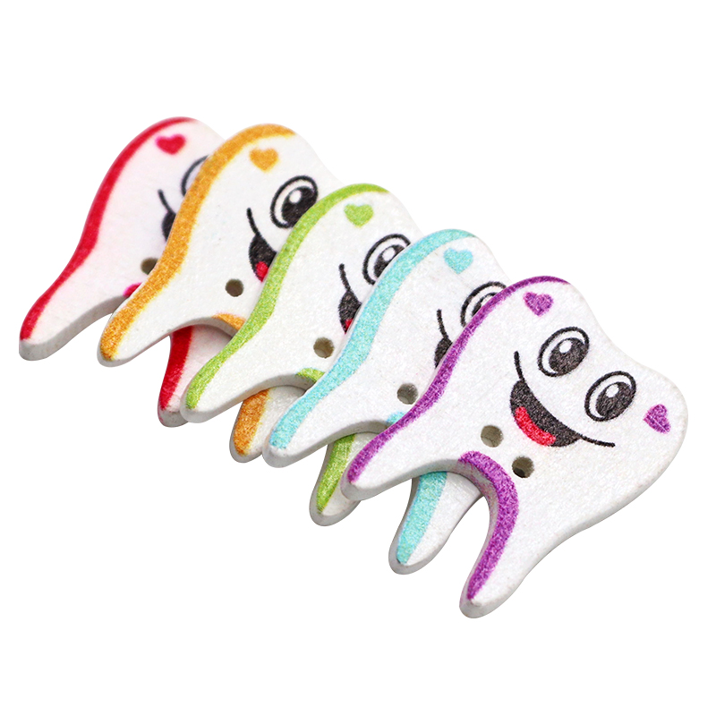 50/100pcs Wooden Button Tooth  - Embellishments For Scrapbooking reseña y precio