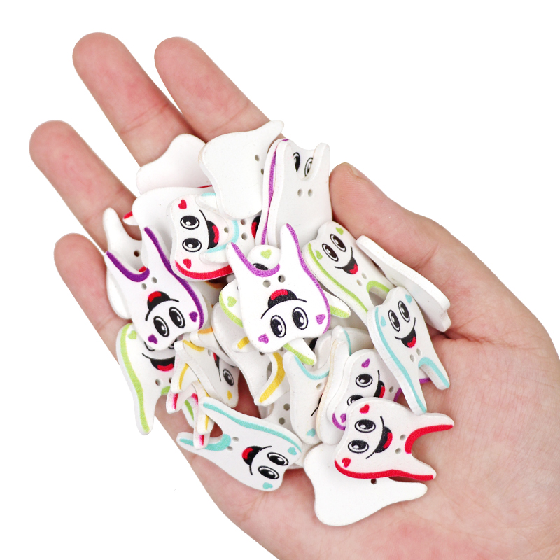 50/100pcs Wooden Button Tooth  - Embellishments For Scrapbooking reseña y precio