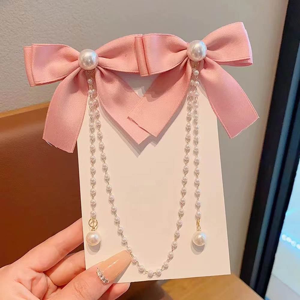 Children's Bow Hair Clip Baby  - Pearl Trim Chain reseña y precio