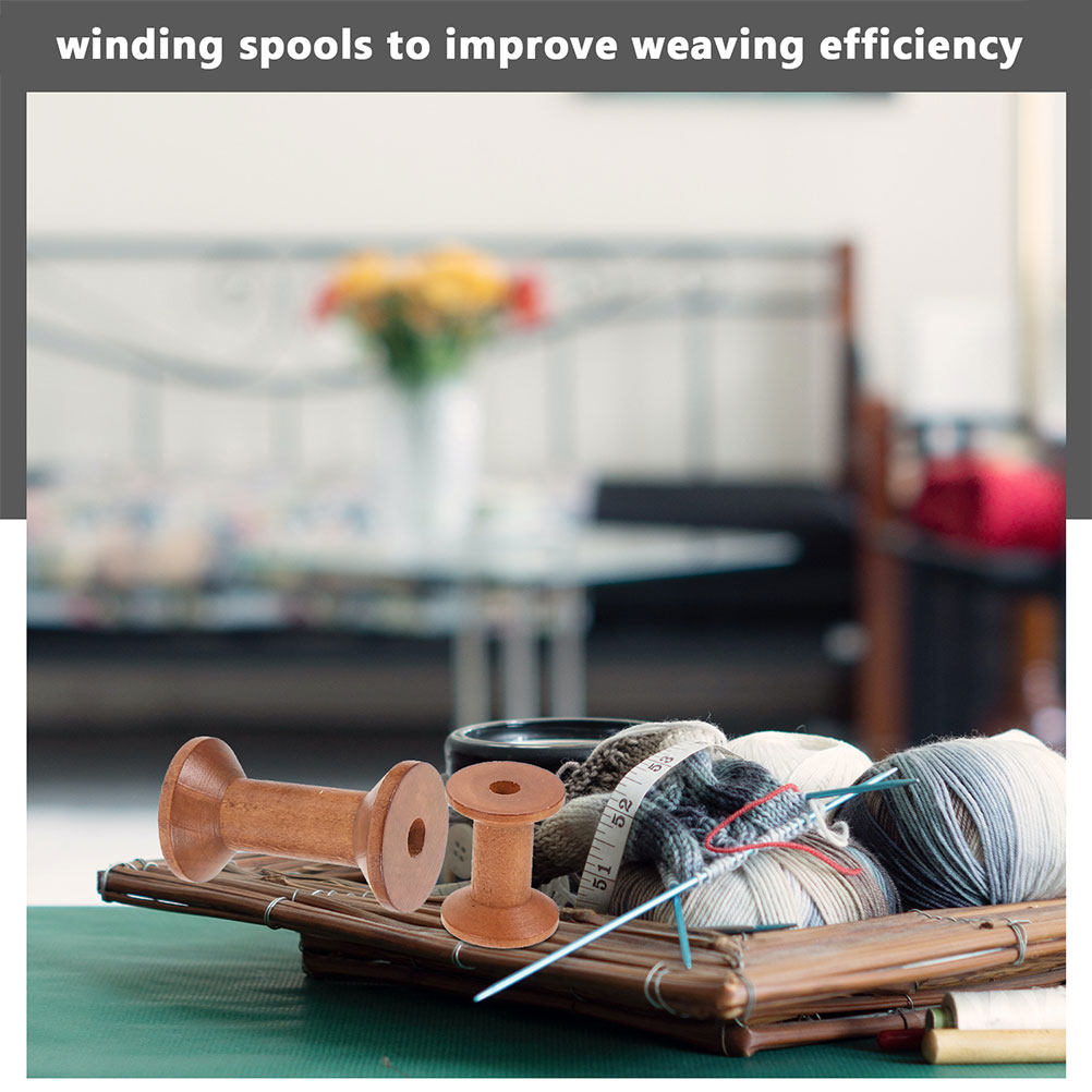 7Pcs Wooden Thread Spools Empt - Embroidery Craft reseña y precio