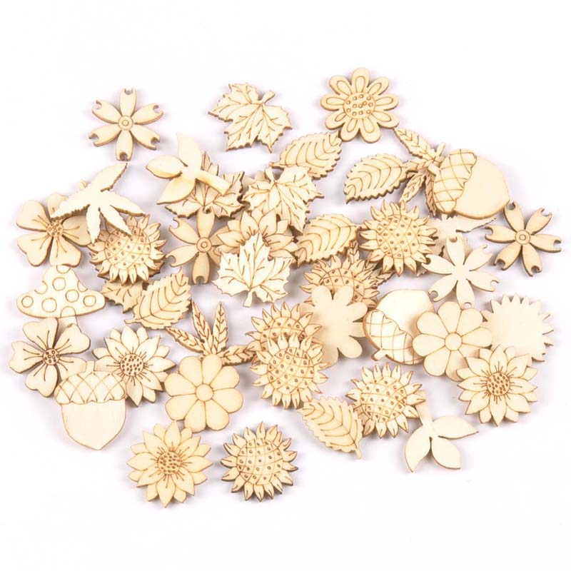 30Pcs 25-30mm Wood DIY Accesso - Embellishments For Scrapbooking reseña y precio