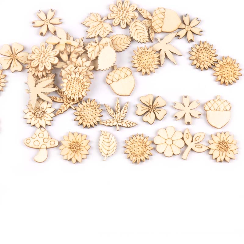 30Pcs 25-30mm Wood DIY Accesso - Embellishments For Scrapbooking reseña y precio