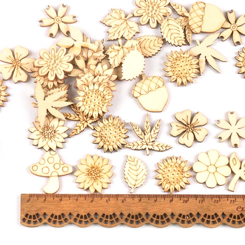 30Pcs 25-30mm Wood DIY Accesso - Embellishments For Scrapbooking reseña y precio