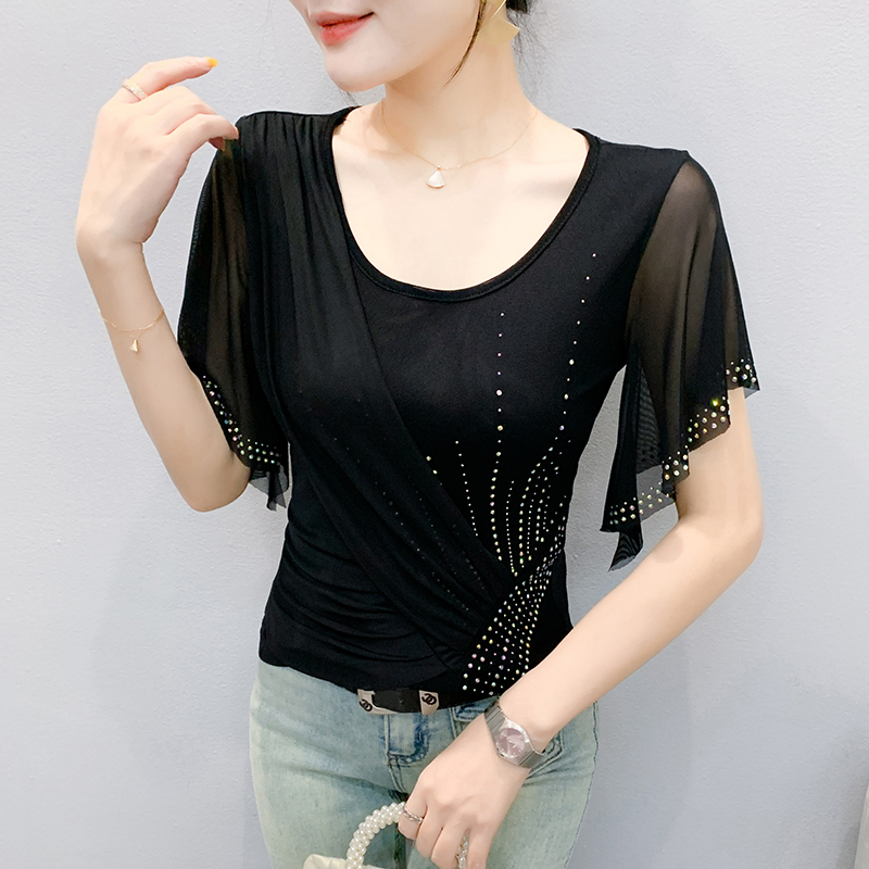 2025 Summer Women's Mesh Top:  - Beaded Trim Fringe reseña y precio