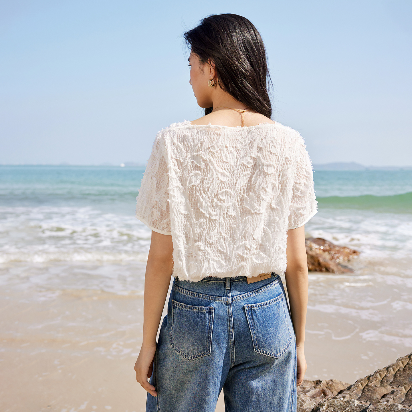 SENTUBILA Women's One-Shoulder - Tassel Fringe Trim reseña y precio