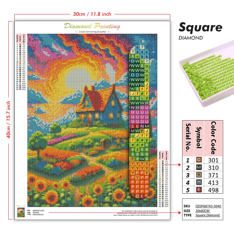 1PC frameless Diamond Painting - Embroidery Embellishments reseña y precio