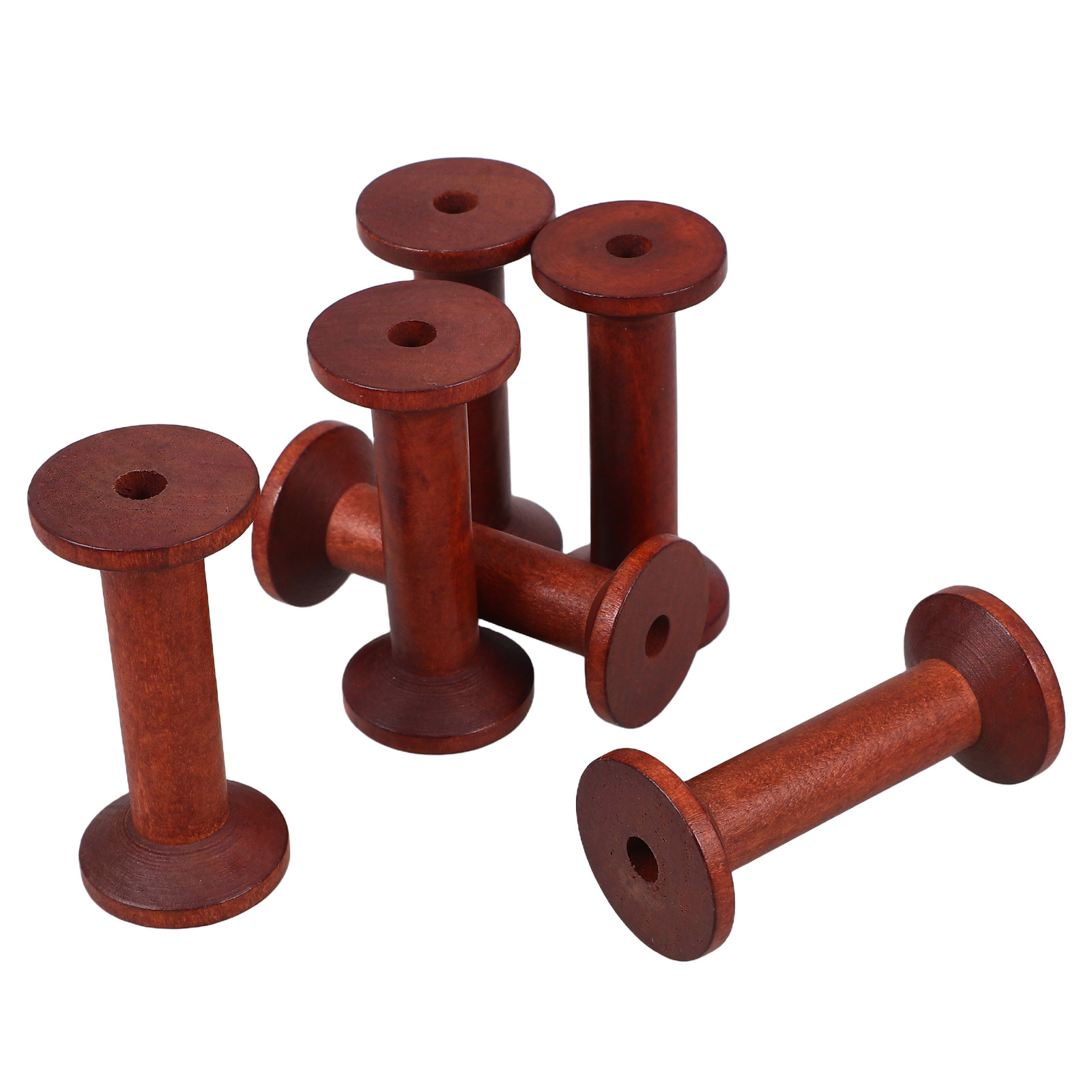 6Pcs Smooth Wood Thread Spools - Embroidery Craft reseña y precio