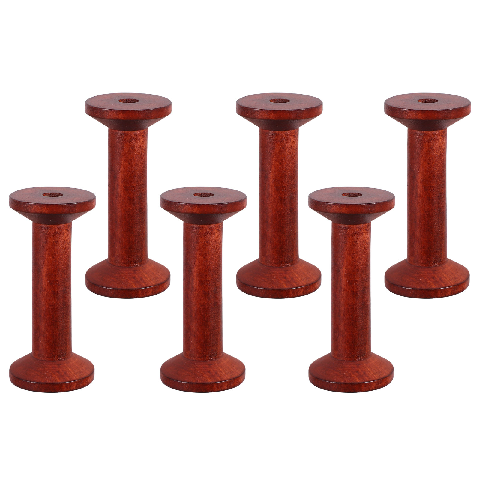 6Pcs Smooth Wood Thread Spools - Embroidery Craft reseña y precio