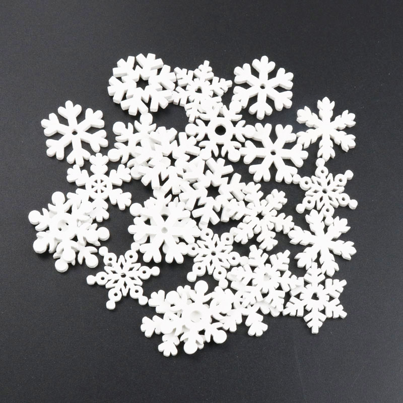 20Pcs Wooden Christmas Snowfla - Embellishments For Scrapbooking reseña y precio