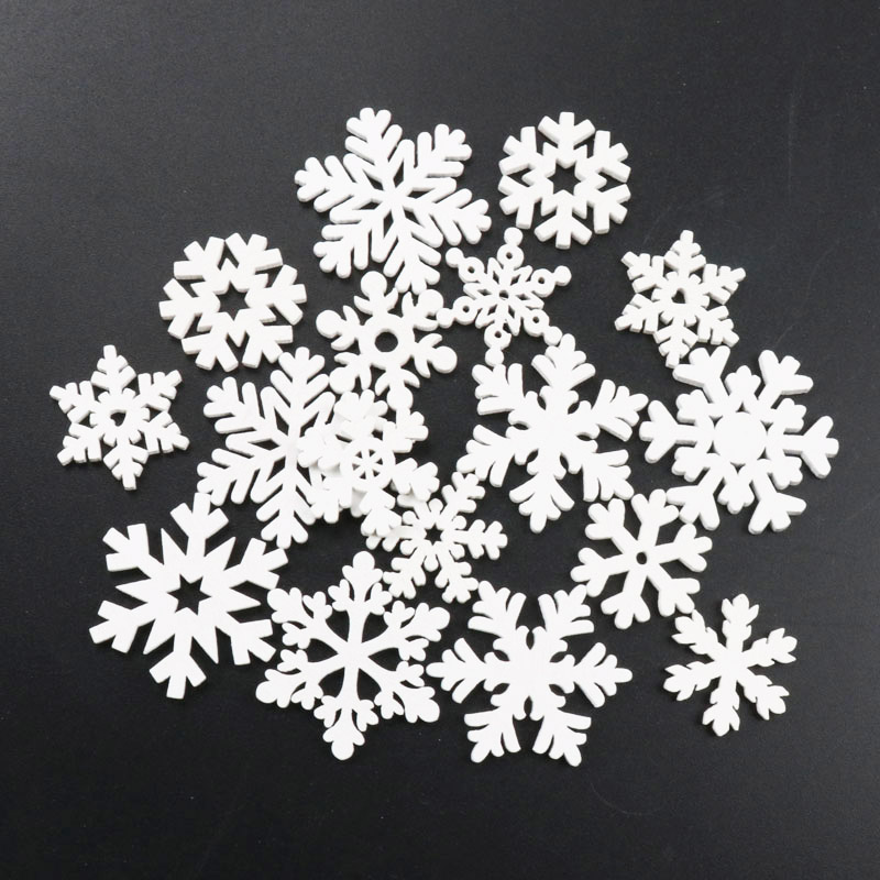 20Pcs Wooden Christmas Snowfla - Embellishments For Scrapbooking reseña y precio