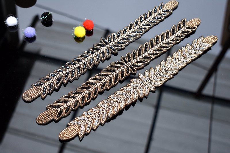Long leaves leaf handmade appl - Beaded Trim Fringe reseña y precio