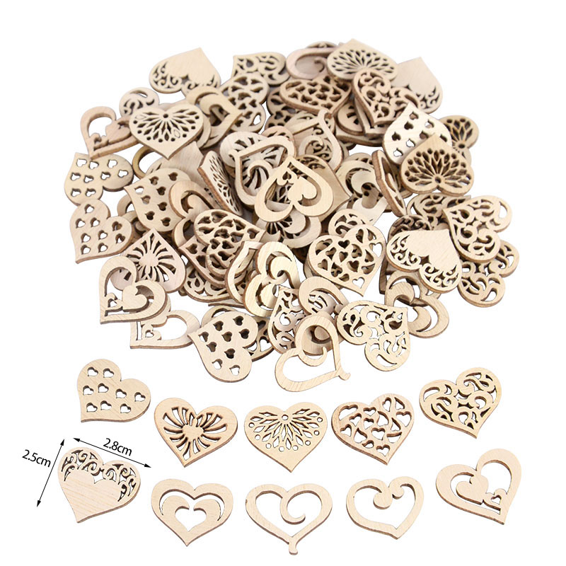 50/100pcs Hollowed Heart Patte - Embellishments For Scrapbooking reseña y precio