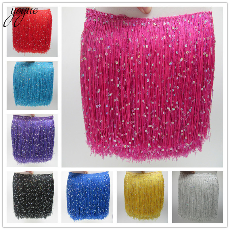 YOYUE 1Yard 20CM Long Polyeste - Beaded Trim Fringe reseña y precio