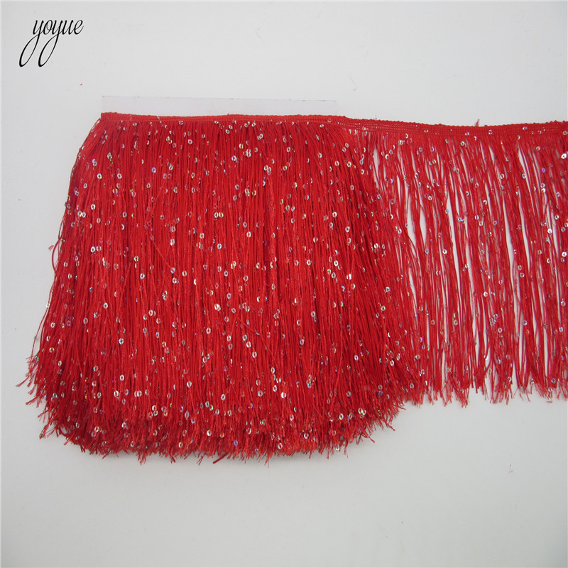 YOYUE 1Yard 20CM Long Polyeste - Beaded Trim Fringe reseña y precio
