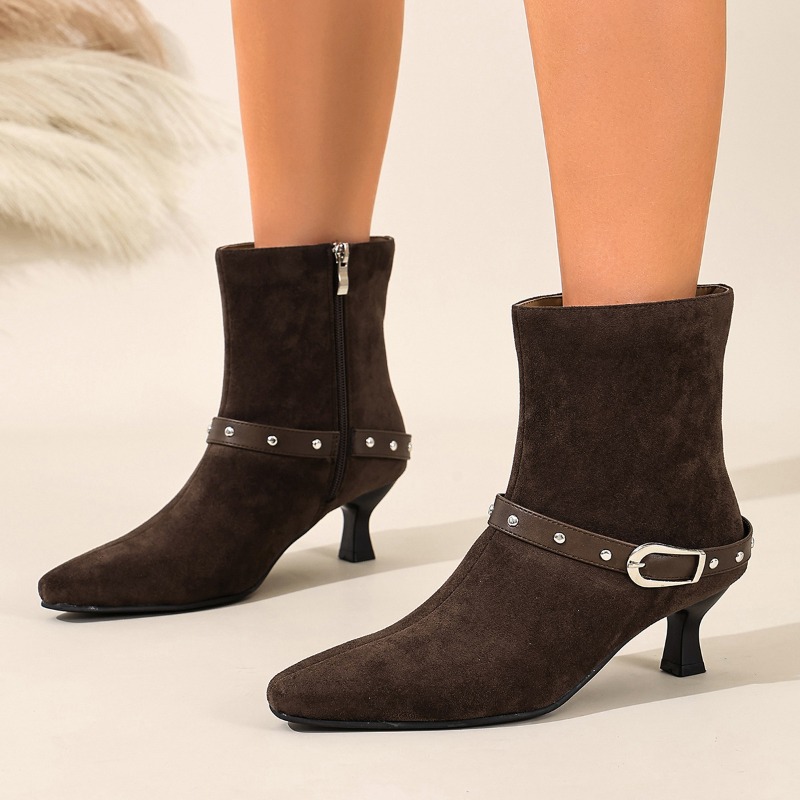 New Winter Suede Women High Bo - Guipure Lace Panel reseña y precio