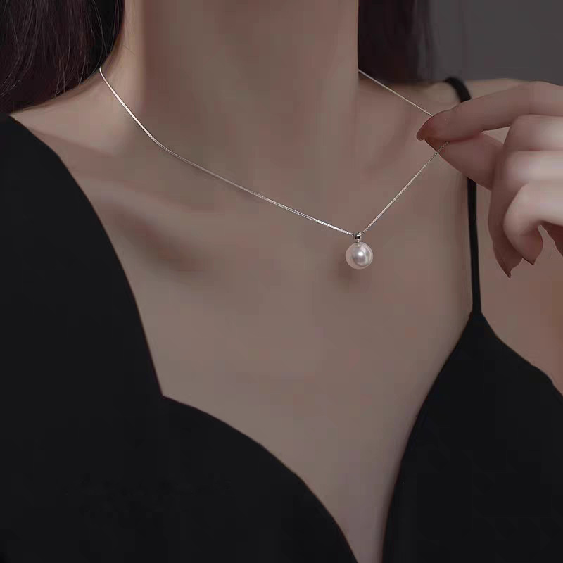 925 Sterling Silver 8mm Pearl  - Pearl Trim Chain reseña y precio