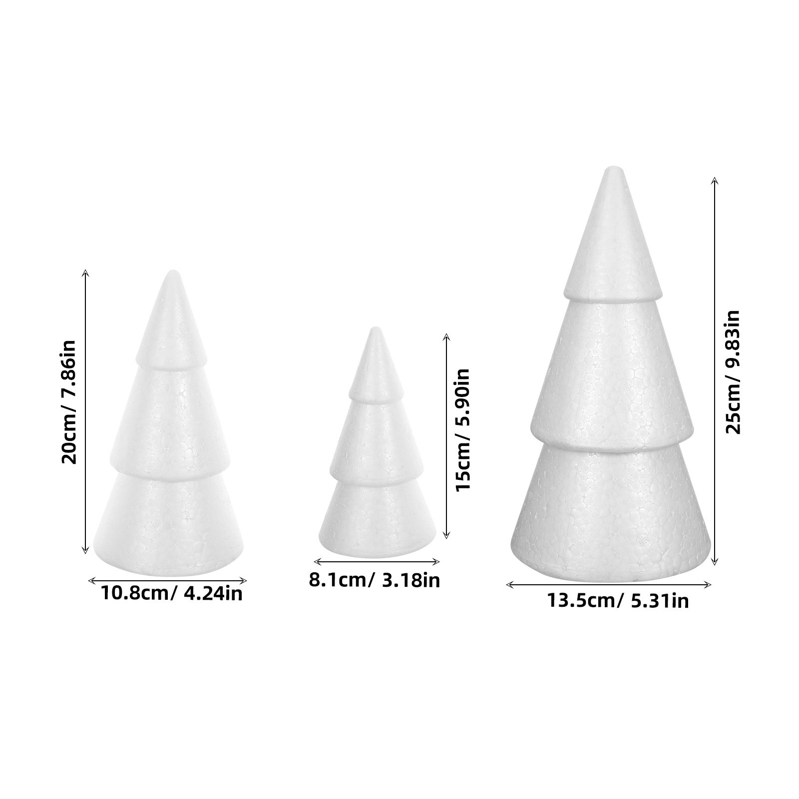 6Pcs White Foam Christmas Tree - Christmas Craft Embellishment reseña y precio