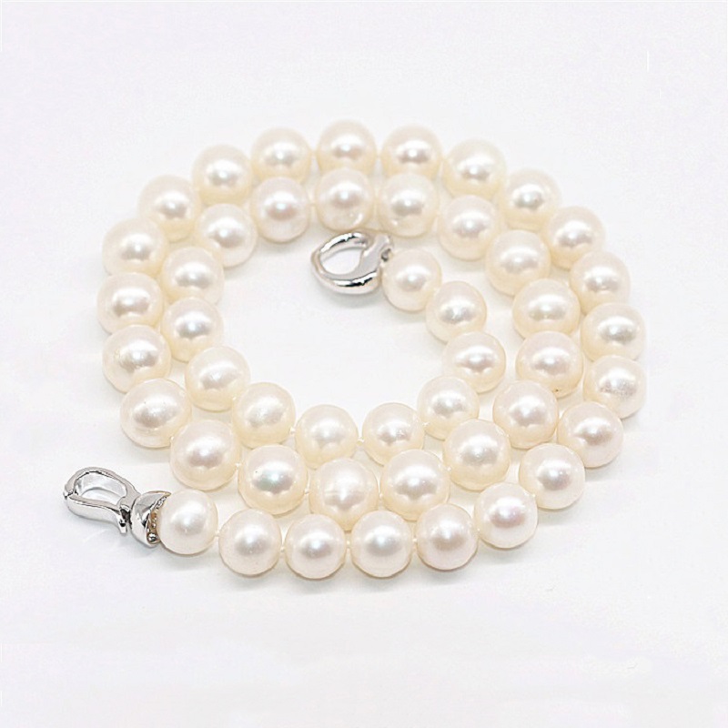 8-9mm White Pearl Necklaces Ne - Pearl Trim Chain reseña y precio