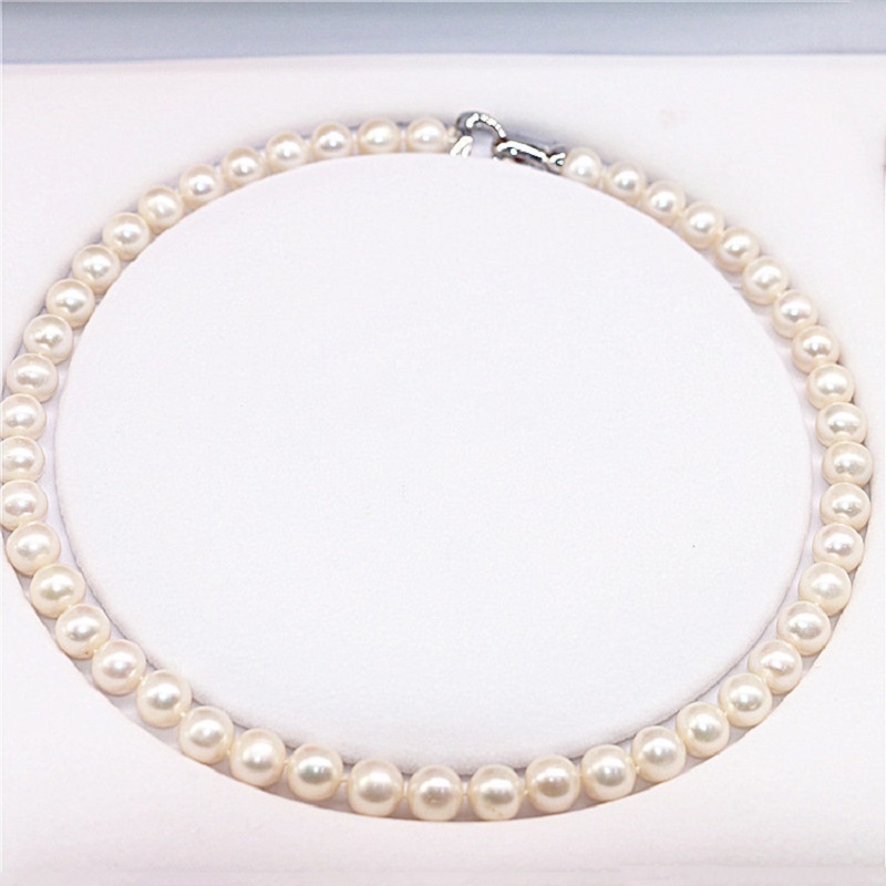 8-9mm White Pearl Necklaces Ne - Pearl Trim Chain reseña y precio