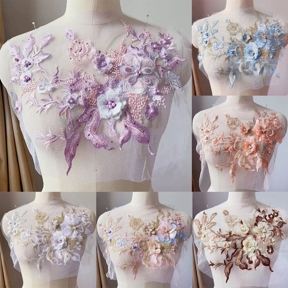 3D Flowers Beaded Lace Fabrics - Embellishments For Scrapbooking reseña y precio
