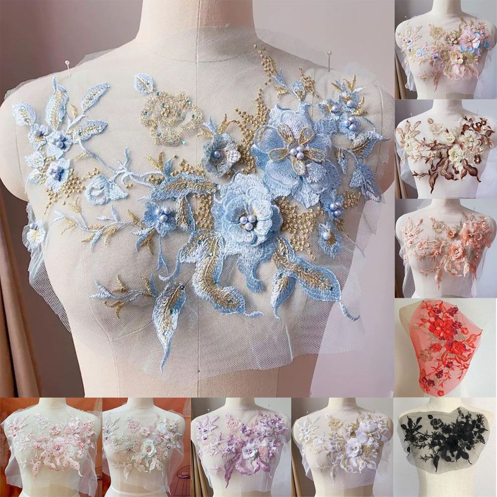 3D Flowers Beaded Lace Fabrics - Embellishments For Scrapbooking reseña y precio