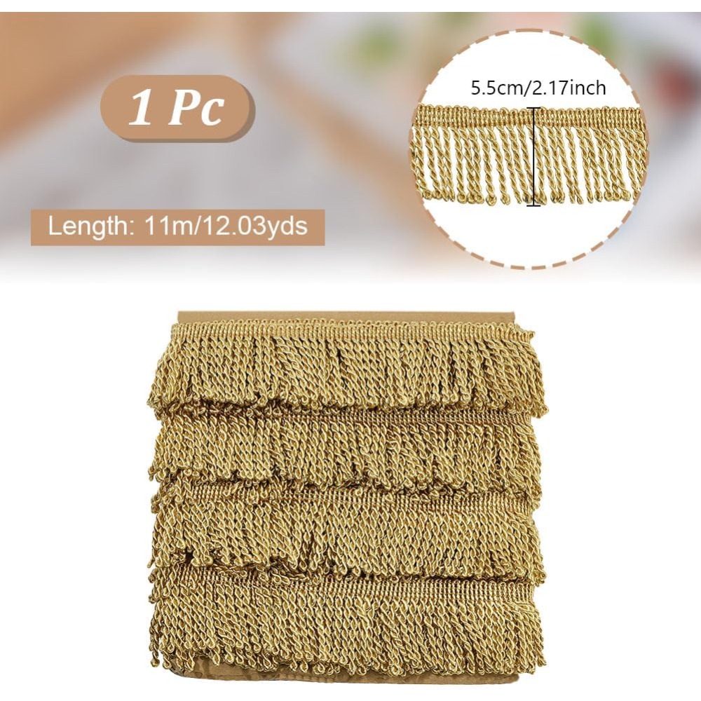 12 Yardsx2.2Inch Fringe Trim C - Tassel Fringe Trim reseña y precio