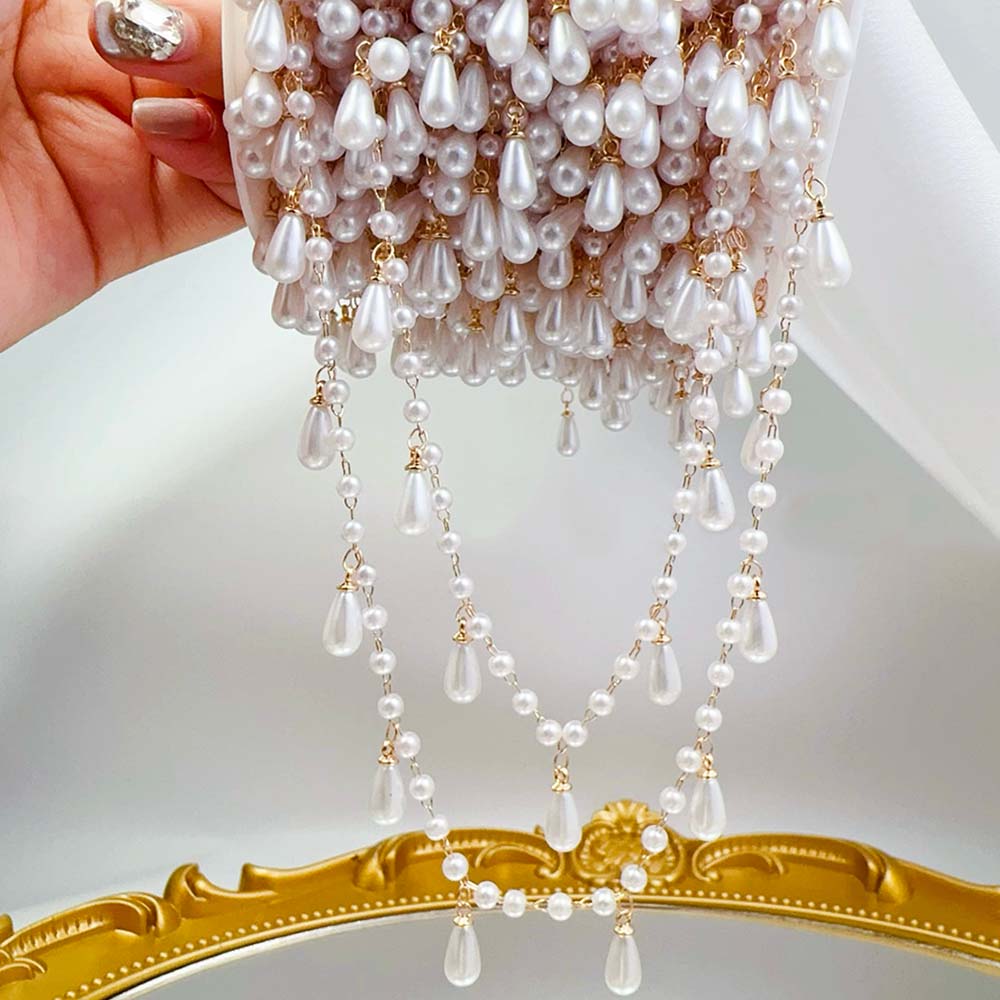 0.5M 1M Imitation Pearl Waterd - Pearl Trim Chain reseña y precio