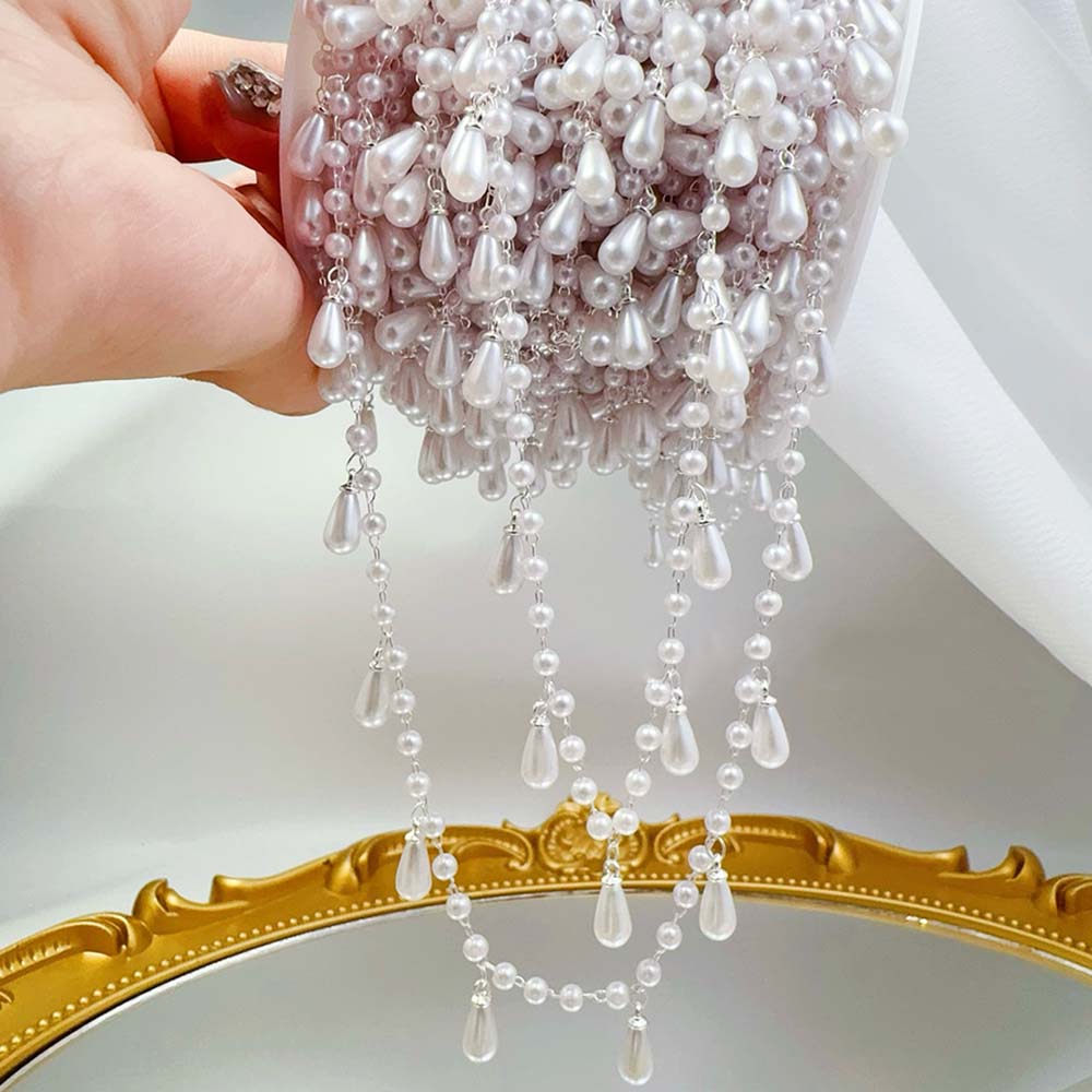 0.5M 1M Imitation Pearl Waterd - Pearl Trim Chain reseña y precio