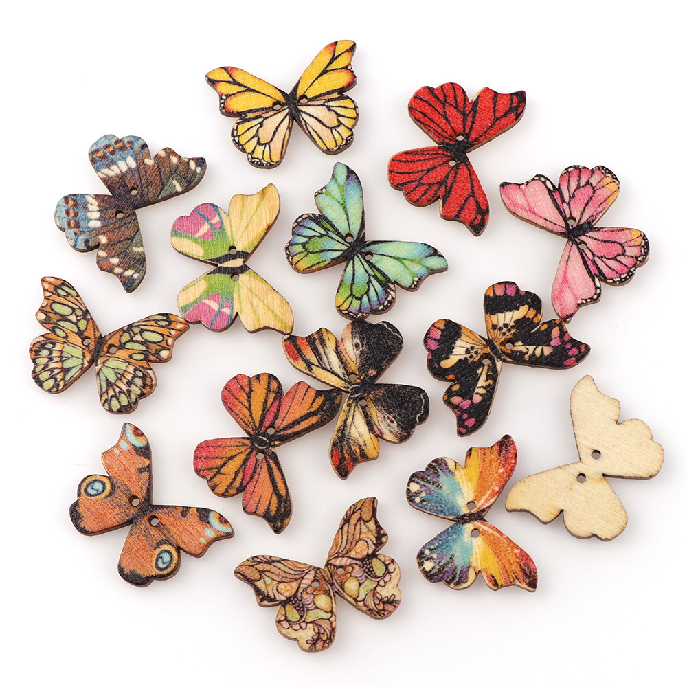 50pcs Butterfly wooden button  - Embellishments For Scrapbooking reseña y precio