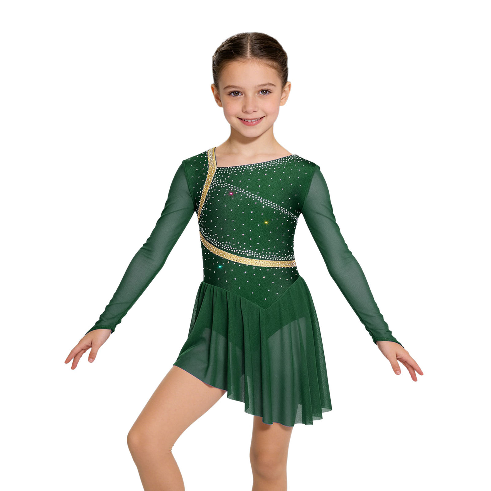 Kids Girls Figure Skating Lyri - Rhinestone Banding Trim reseña y precio