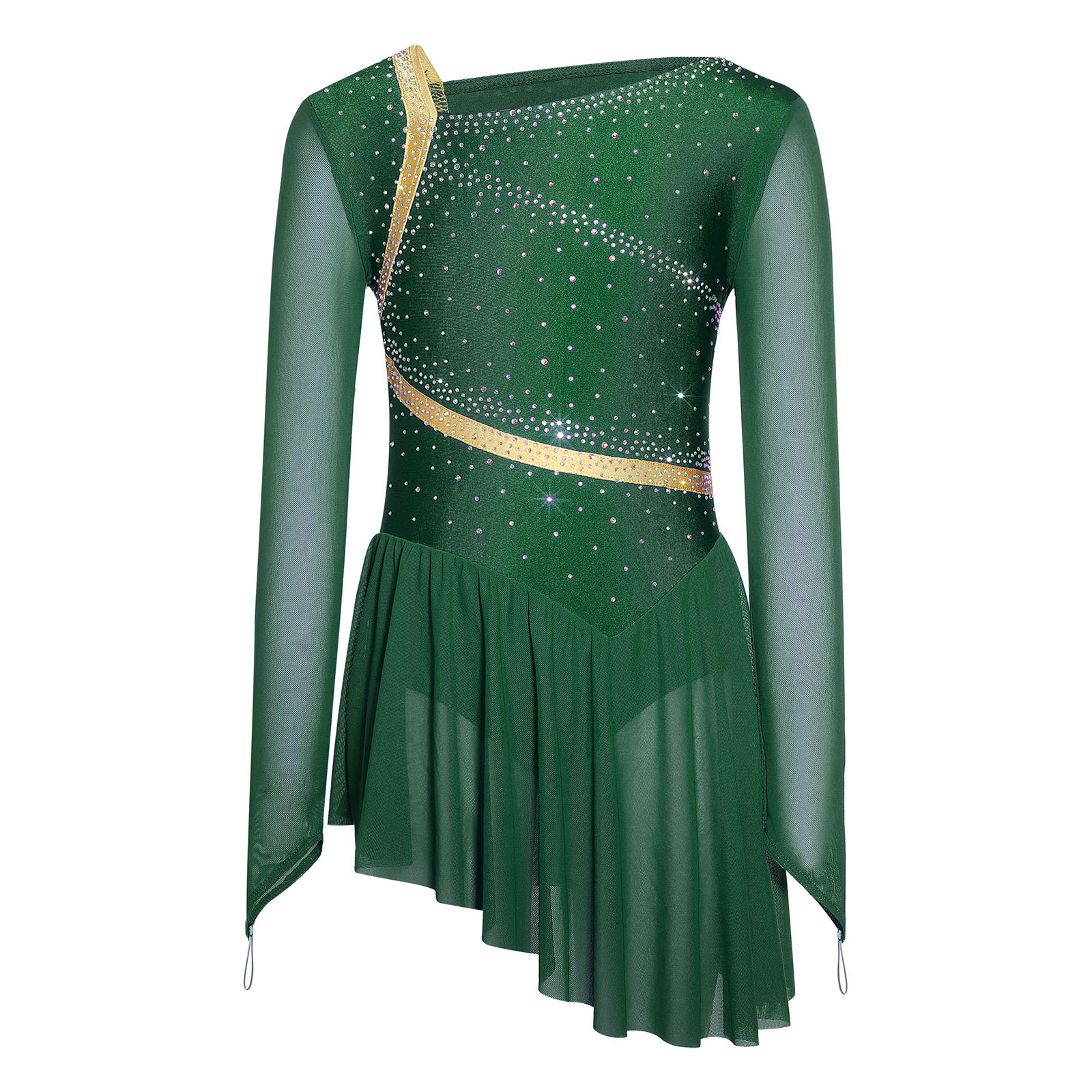 Kids Girls Figure Skating Lyri - Rhinestone Banding Trim reseña y precio
