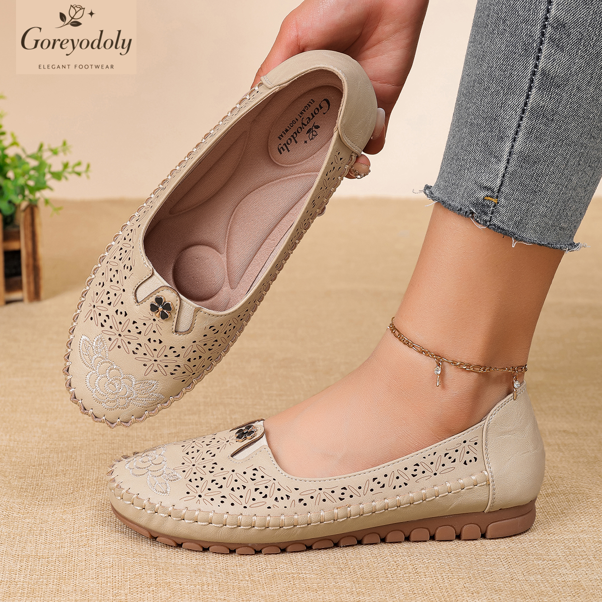 Goreyodoly women loafers flora - Embroidery Embellishments reseña y precio