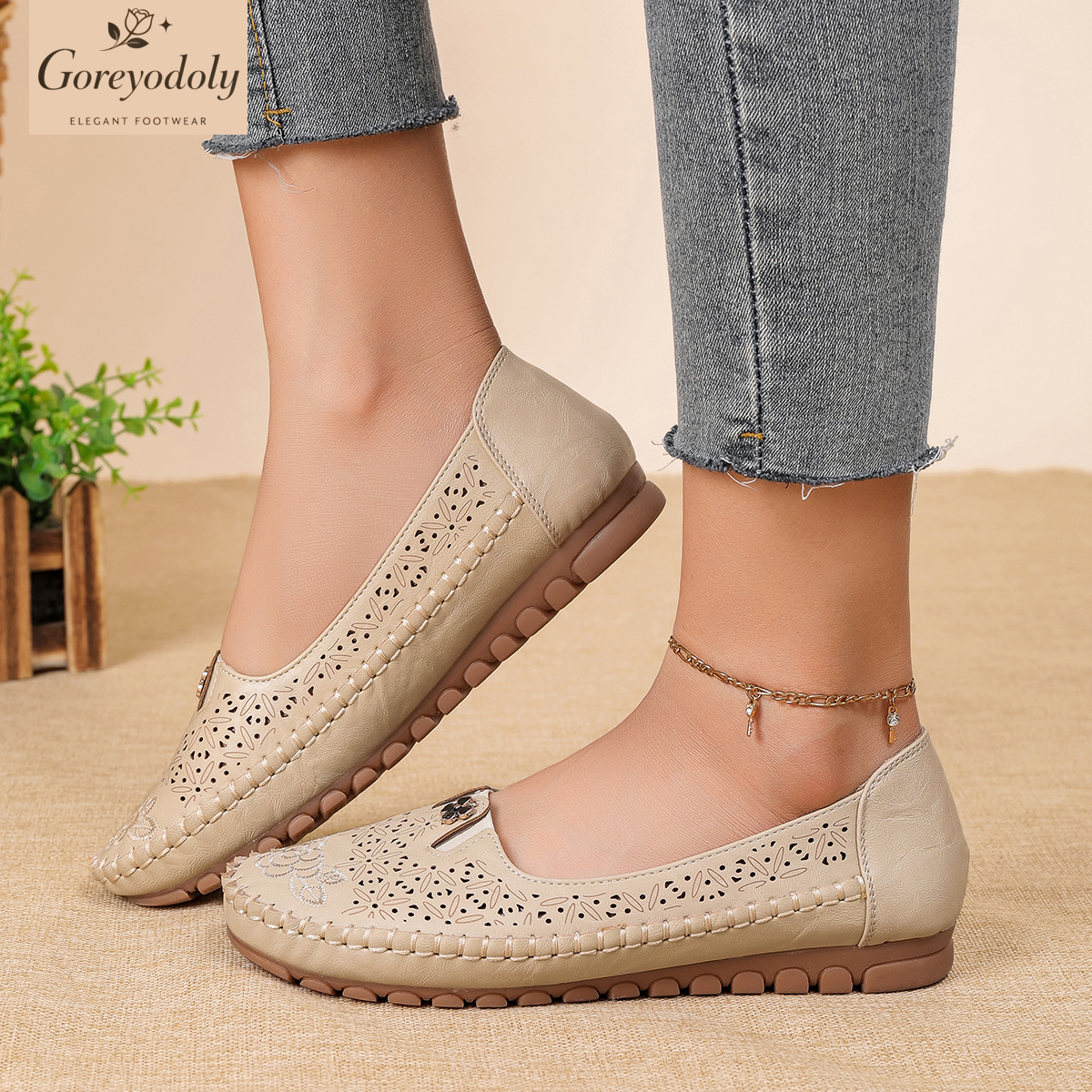 Goreyodoly women loafers flora - Embroidery Embellishments reseña y precio