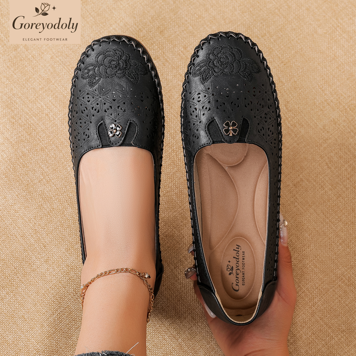 Goreyodoly women loafers flora - Embroidery Embellishments reseña y precio