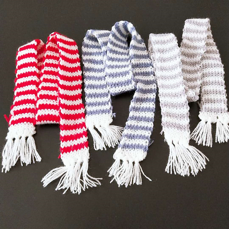 2-10PCS Hand Knitted Stripe Lo - Christmas Craft Embellishment reseña y precio