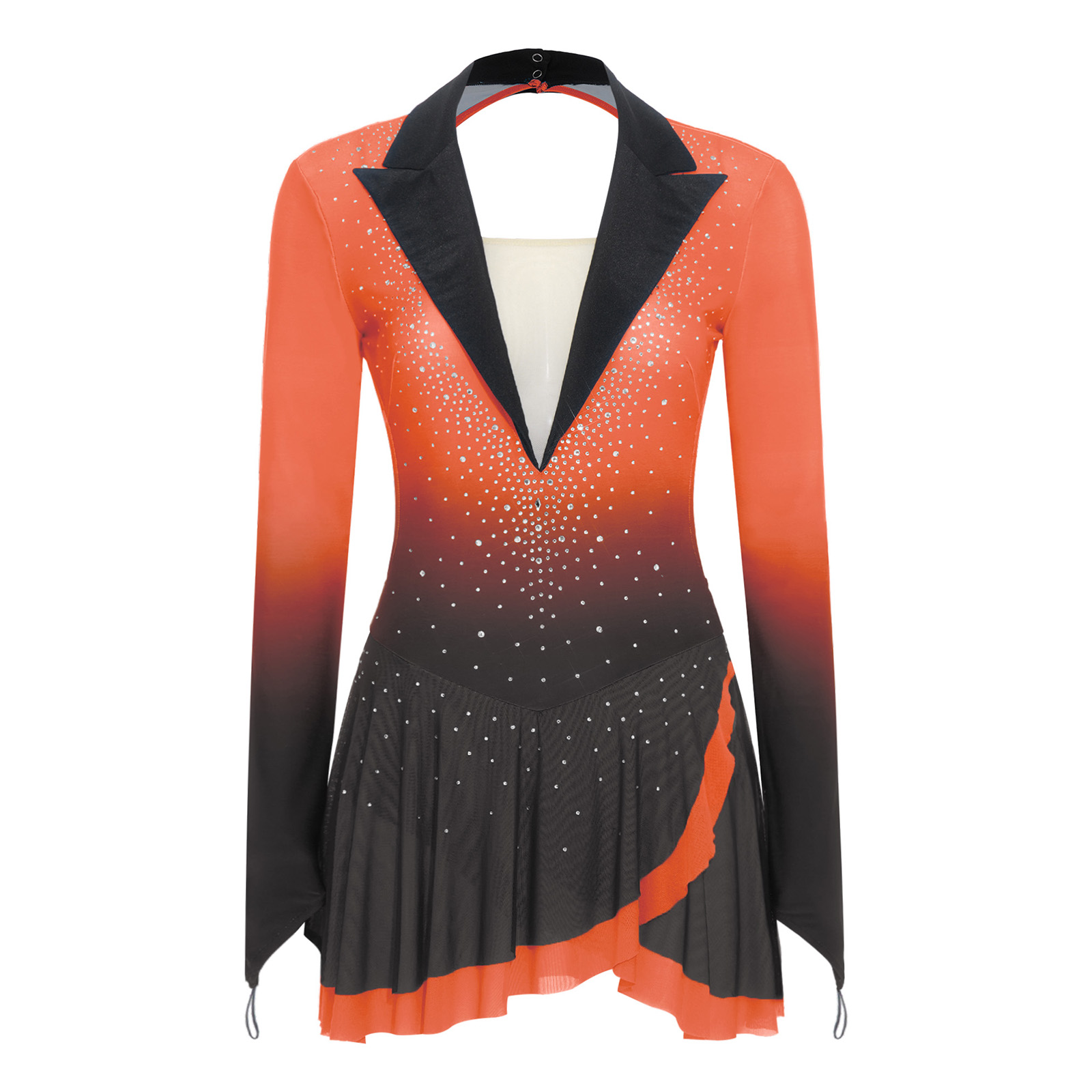 Womens Sheer Mesh Gymnastics B - Rhinestone Banding Trim reseña y precio