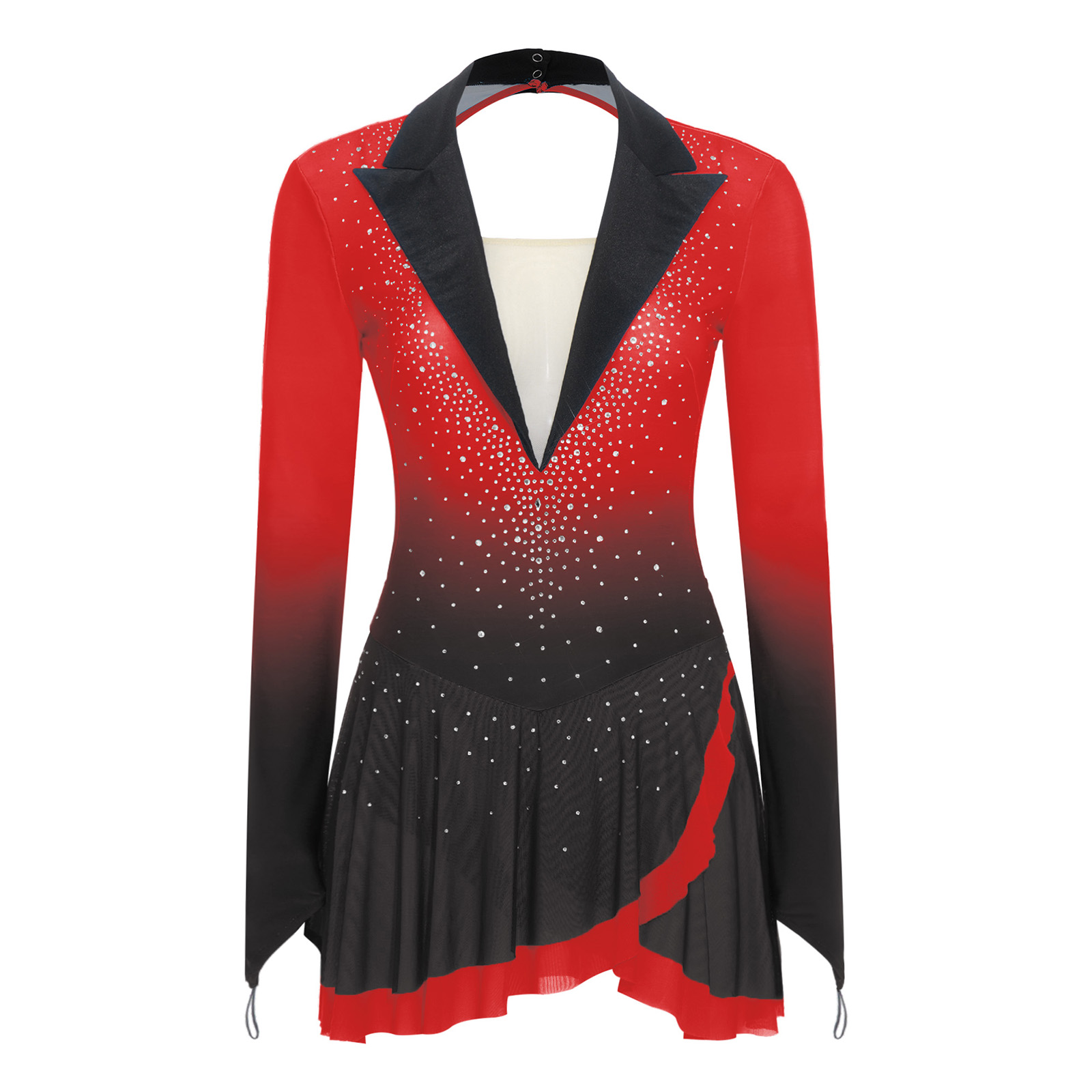 Womens Sheer Mesh Gymnastics B - Rhinestone Banding Trim reseña y precio
