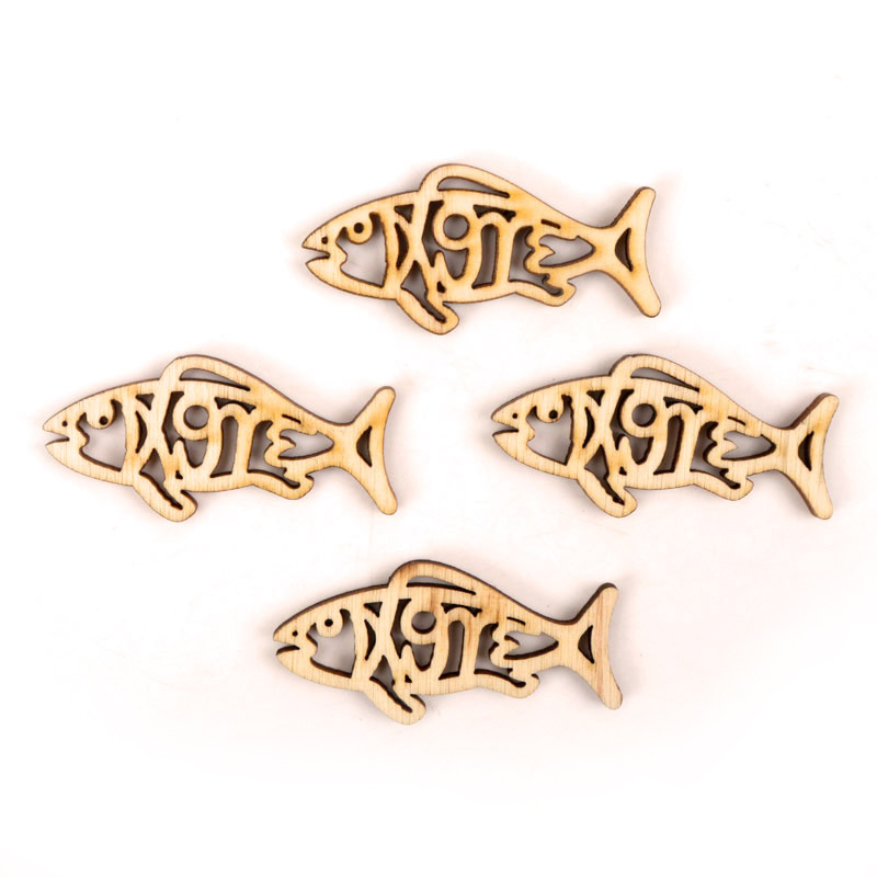 Wooden Cute Fish Shape Arts Pa - Embellishments For Scrapbooking reseña y precio