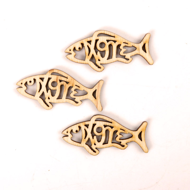 Wooden Cute Fish Shape Arts Pa - Embellishments For Scrapbooking reseña y precio