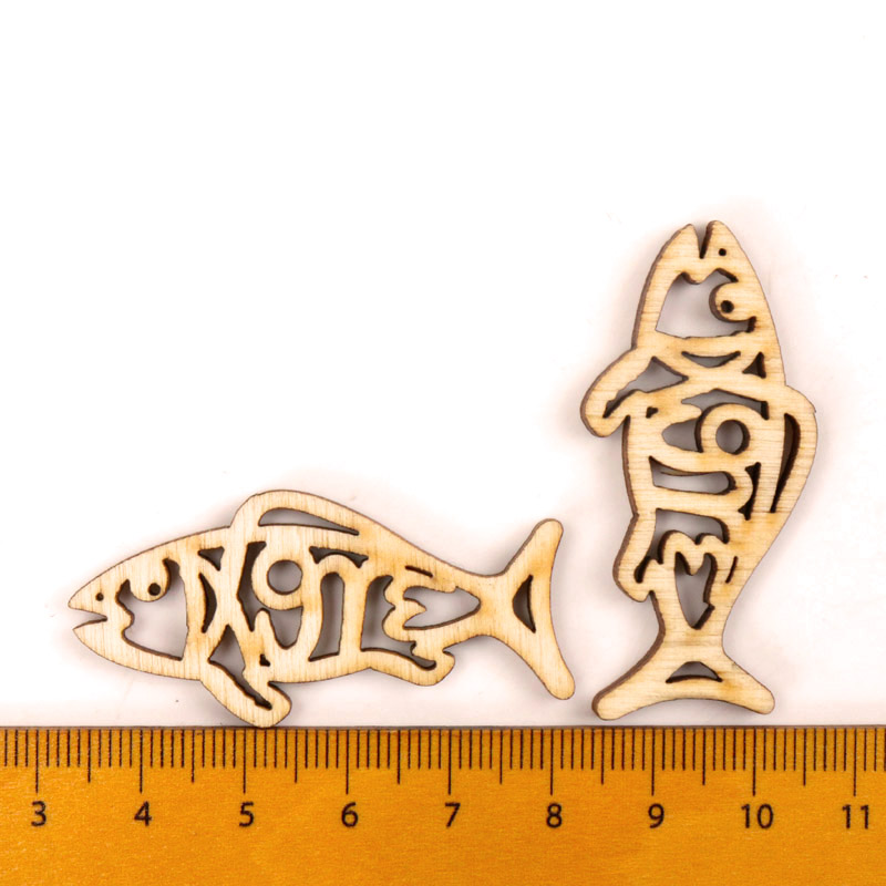 Wooden Cute Fish Shape Arts Pa - Embellishments For Scrapbooking reseña y precio