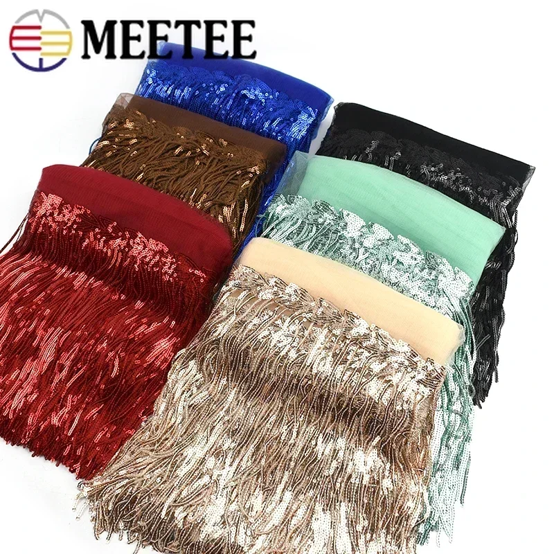 2/5/10Yards Sequin Embroidery  - Beaded Trim Fringe reseña y precio