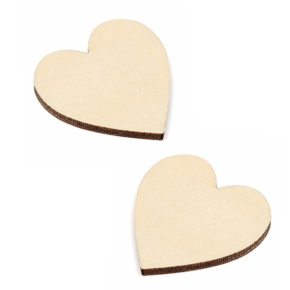 50Pcs Wooden Love Heart Craft  - Embellishments For Scrapbooking reseña y precio