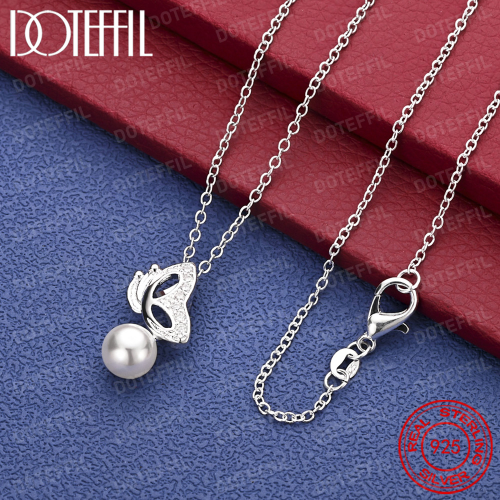 925 Sterling Silver Exquisite  - Pearl Trim Chain reseña y precio