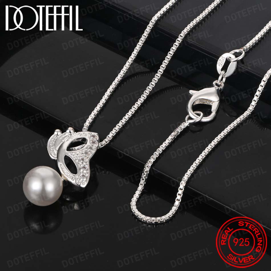 925 Sterling Silver Exquisite  - Pearl Trim Chain reseña y precio