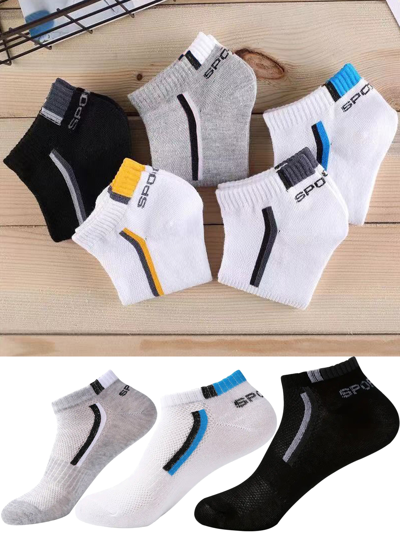 5/10/40Pair Men's Anti-Slip An - Embellish Knit reseña y precio